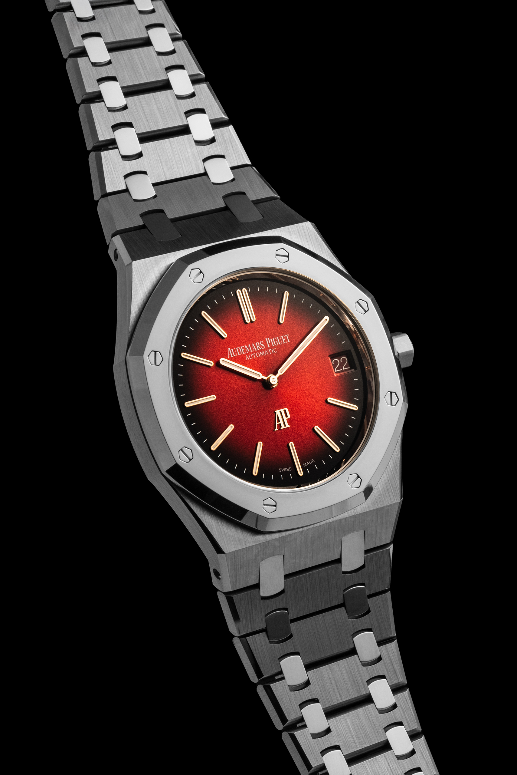 Audemars Piguet Royal OAK Jumbo Extra-Plat Cadran Bordeaux Fumé – Image 2